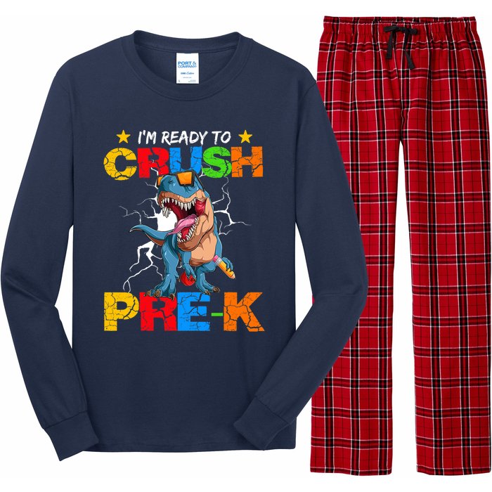 I'm Ready To Crush Pre K Dinosaur Back To School Long Sleeve Pajama Set