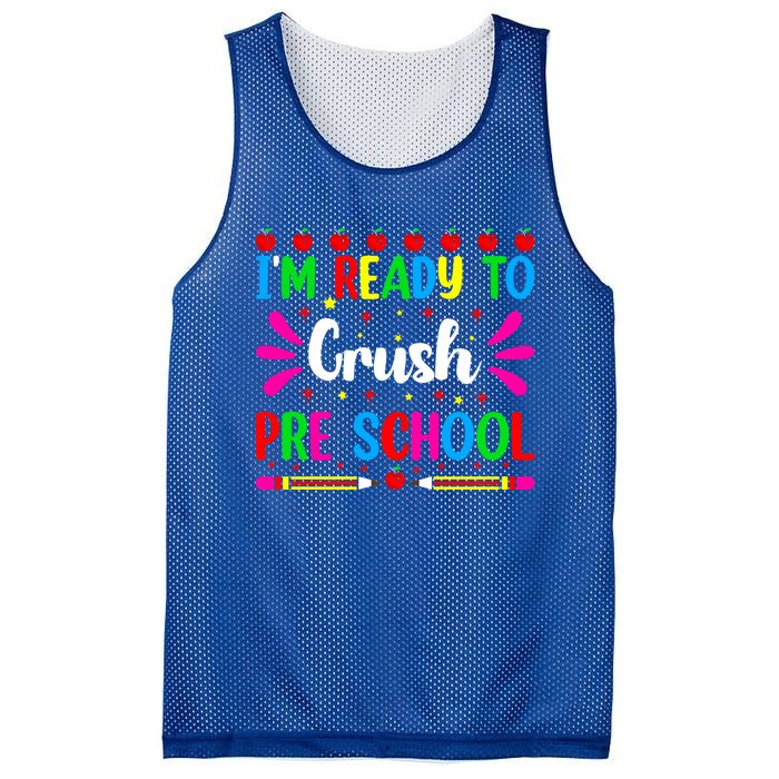 Im Ready To Crush Preschool Teacher Students Back To School Gift Mesh Reversible Basketball Jersey Tank