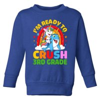 Im Ready To Crush 3Rd Grade Unicorn Narwhal Back To School Gift Toddler Sweatshirt