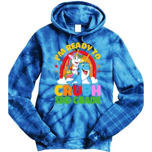 Im Ready To Crush 3Rd Grade Unicorn Narwhal Back To School Gift Tie Dye Hoodie