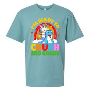 Im Ready To Crush 3Rd Grade Unicorn Narwhal Back To School Gift Sueded Cloud Jersey T-Shirt