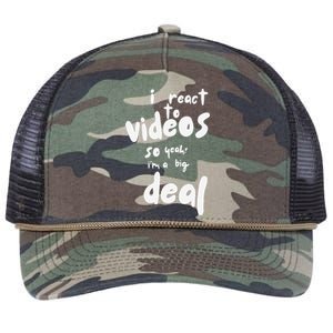 I React To Videos So IM A Big Deal Retro Rope Trucker Hat Cap