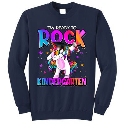 Im Ready To Rock Kindergarten Unicorn Back To School Girl Tall Sweatshirt