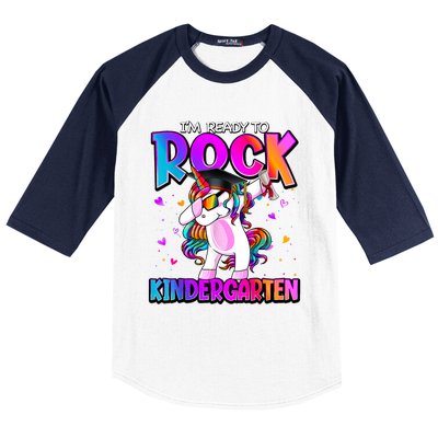 Im Ready To Rock Kindergarten Unicorn Back To School Girl Baseball Sleeve Shirt