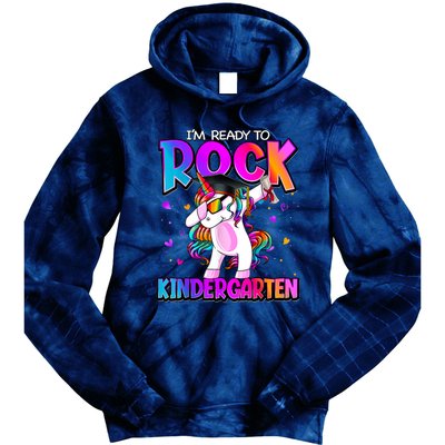 Im Ready To Rock Kindergarten Unicorn Back To School Girl Tie Dye Hoodie