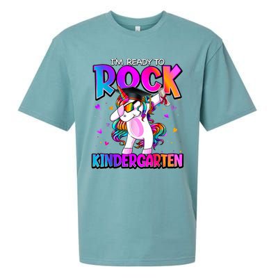 Im Ready To Rock Kindergarten Unicorn Back To School Girl Sueded Cloud Jersey T-Shirt