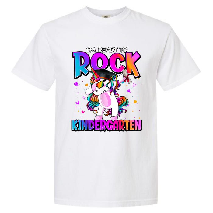 Im Ready To Rock Kindergarten Unicorn Back To School Girl Garment-Dyed Heavyweight T-Shirt