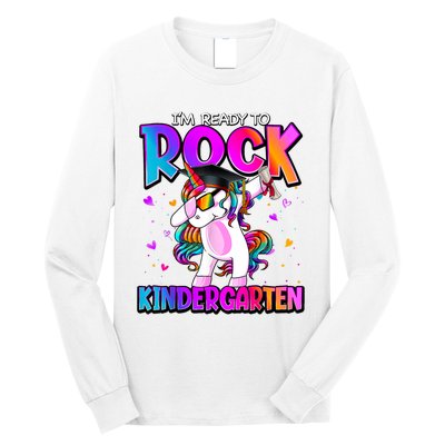 Im Ready To Rock Kindergarten Unicorn Back To School Girl Long Sleeve Shirt