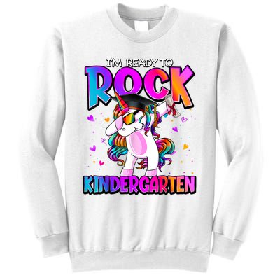 Im Ready To Rock Kindergarten Unicorn Back To School Girl Sweatshirt