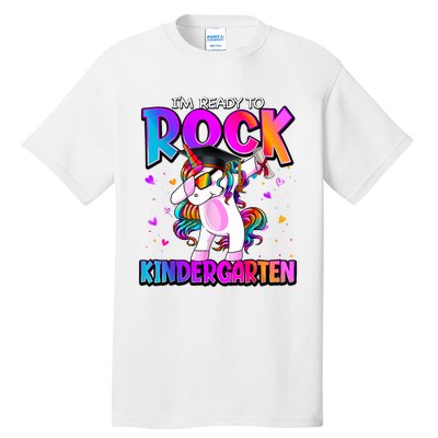 Im Ready To Rock Kindergarten Unicorn Back To School Girl Tall T-Shirt