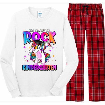 Im Ready To Rock Kindergarten Unicorn Back To School Girl Long Sleeve Pajama Set