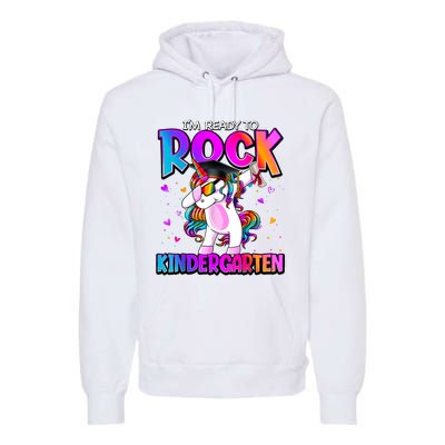 Im Ready To Rock Kindergarten Unicorn Back To School Girl Premium Hoodie