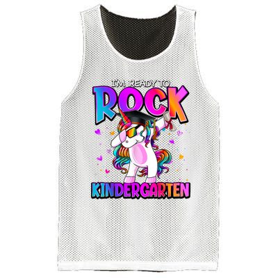 Im Ready To Rock Kindergarten Unicorn Back To School Girl Mesh Reversible Basketball Jersey Tank