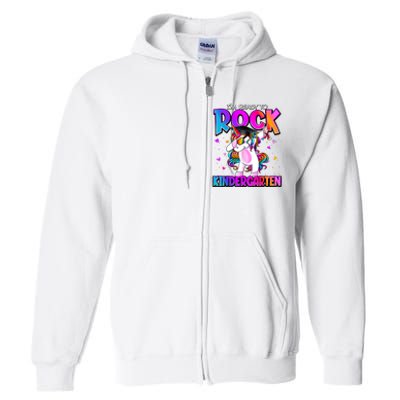 Im Ready To Rock Kindergarten Unicorn Back To School Girl Full Zip Hoodie