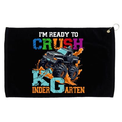 Im Ready To Crush Kindergarten Monster Truck Dinosaur Grommeted Golf Towel