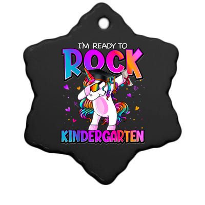 Im Ready To Rock Kindergarten Unicorn Back To School Girl Ceramic Star Ornament