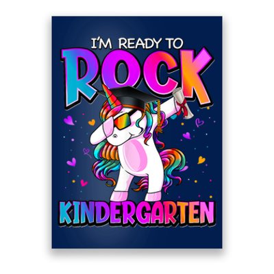 Im Ready To Rock Kindergarten Unicorn Back To School Girl Poster