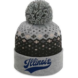 Illinois Retro Throwback Design Classic The Baniff Cuffed Pom Beanie