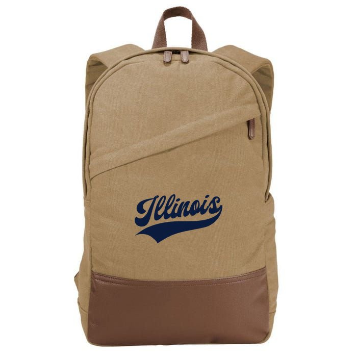 Illinois Retro Throwback Design Classic Cotton Canvas Backpack