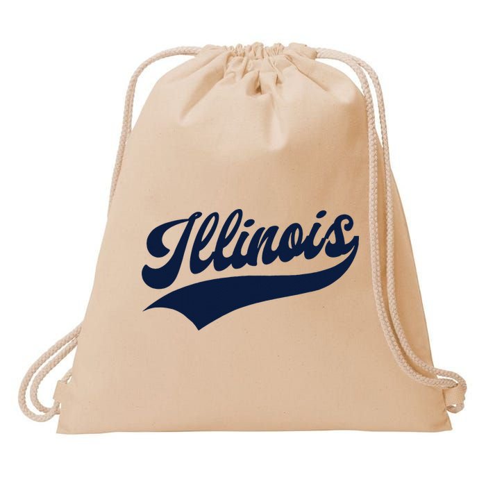 Illinois Retro Throwback Design Classic Drawstring Bag