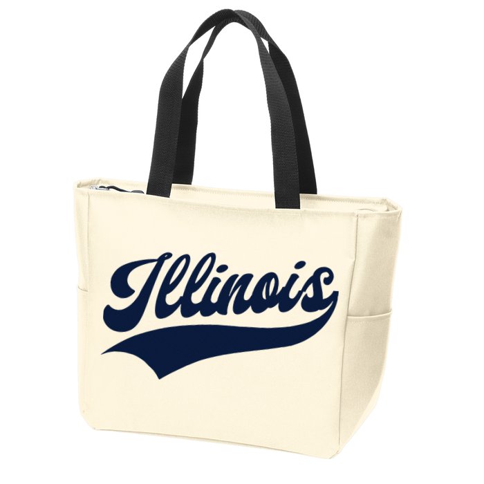 Illinois Retro Throwback Design Classic Zip Tote Bag