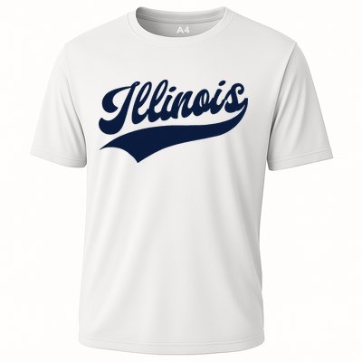 Illinois Retro Throwback Design Classic Cooling Performance Crew T-Shirt