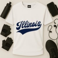 Illinois Retro Throwback Design Classic Cooling Performance Crew T-Shirt