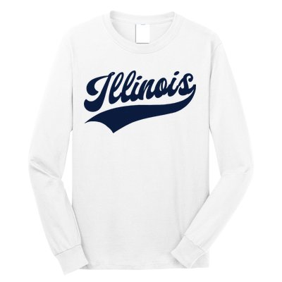 Illinois Retro Throwback Design Classic Long Sleeve Shirt