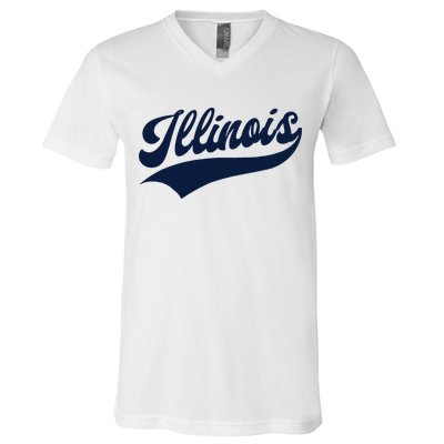 Illinois Retro Throwback Design Classic V-Neck T-Shirt