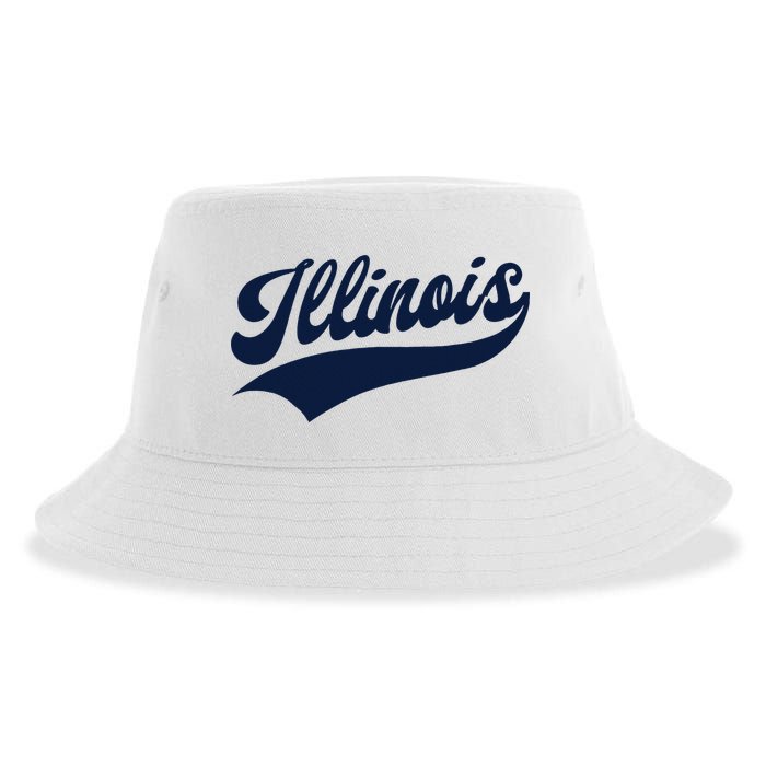 Illinois Retro Throwback Design Classic Sustainable Bucket Hat