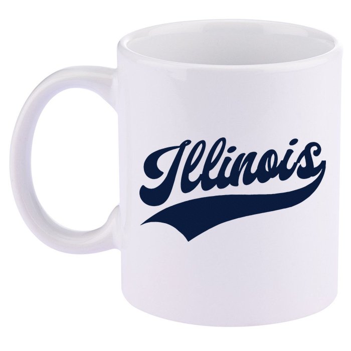 Illinois Retro Throwback Design Classic 11oz C Handle Ceramic Mug