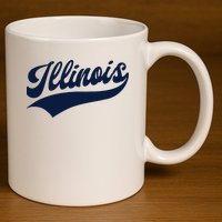 Illinois Retro Throwback Design Classic 11oz C Handle Ceramic Mug