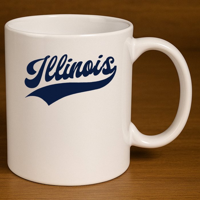 Illinois Retro Throwback Design Classic 11oz C Handle Ceramic Mug