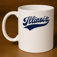 Illinois Retro Throwback Design Classic 11oz C Handle Ceramic Mug