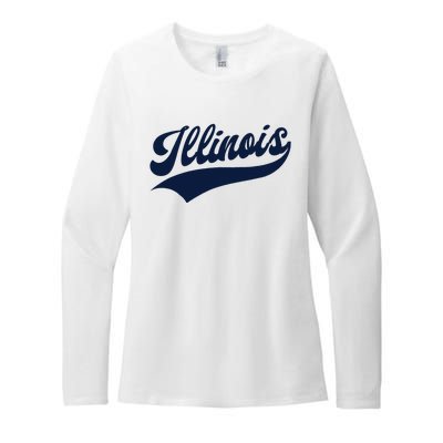 Illinois Retro Throwback Design Classic Womens CVC Long Sleeve Shirt