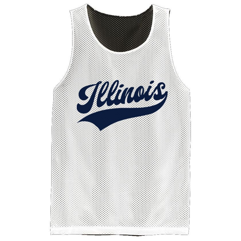 Illinois Retro Throwback Design Classic Mesh Reversible Basketball Jersey Tank