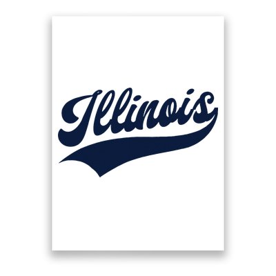 Illinois Retro Throwback Design Classic Poster