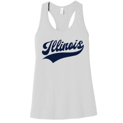 Illinois Retro Throwback Design Classic Women's Racerback Tank