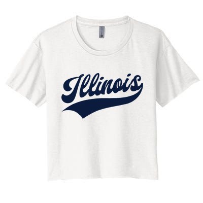 Illinois Retro Throwback Design Classic Women's Crop Top Tee