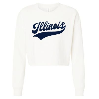 Illinois Retro Throwback Design Classic Cropped Pullover Crew