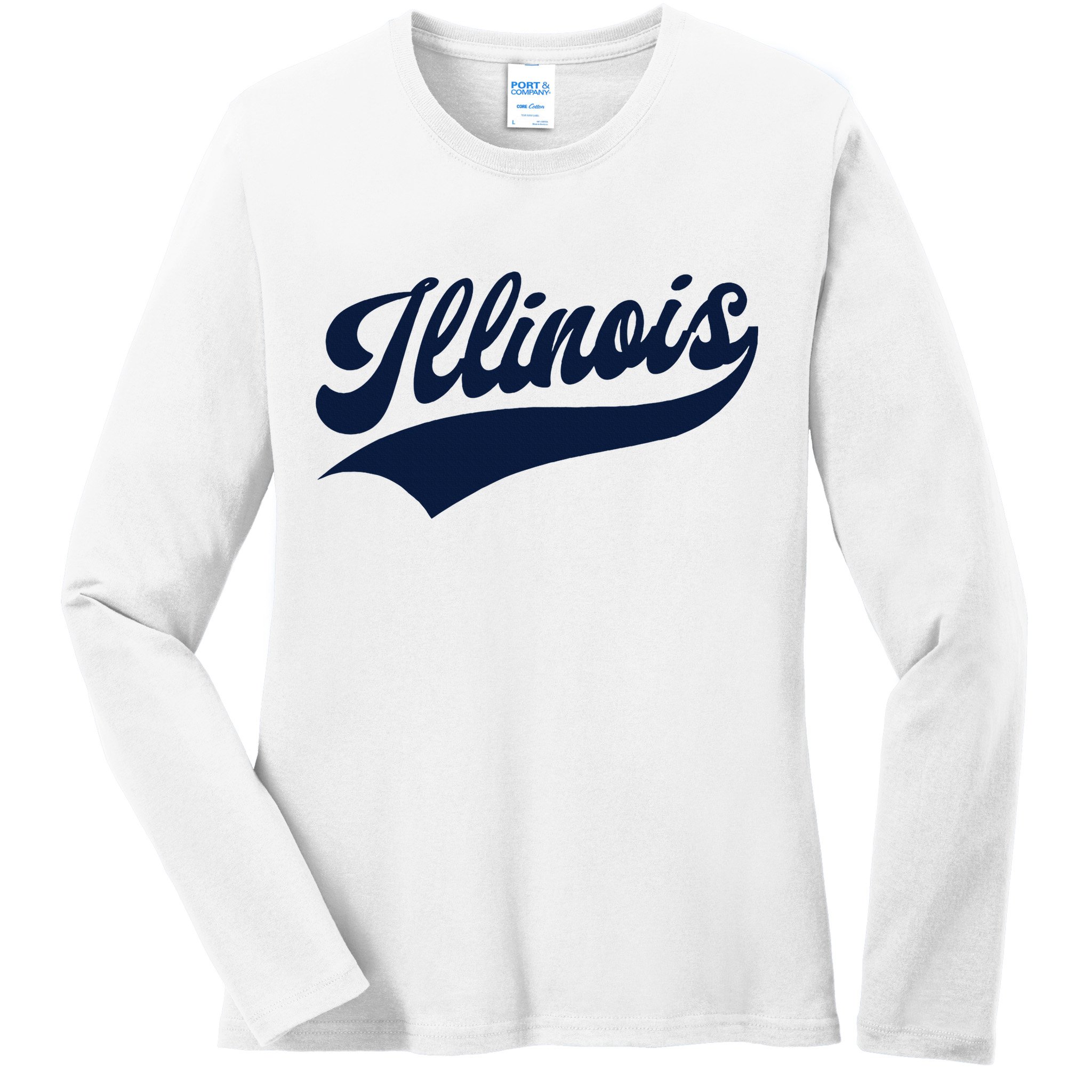 Illinois Retro Throwback Design Classic Ladies Long Sleeve Shirt