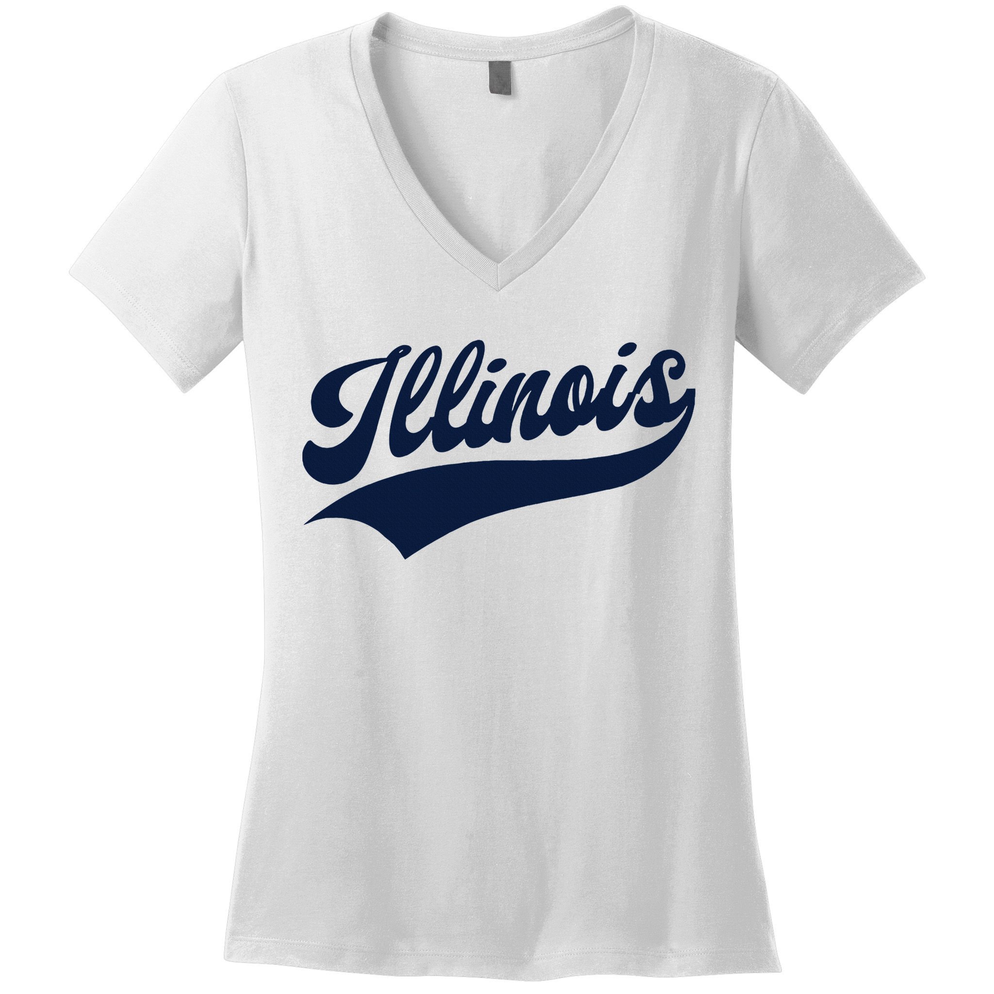 Illinois Retro Throwback Design Classic Women's V-Neck T-Shirt