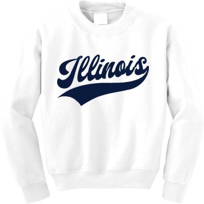Illinois Retro Throwback Design Classic Kids Sweatshirt