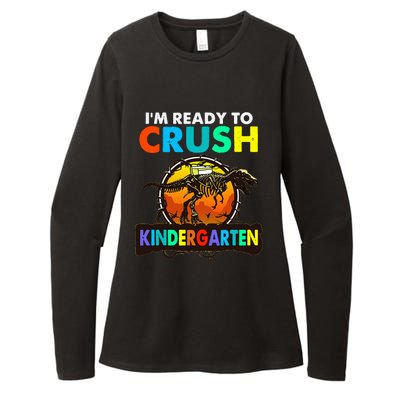 im ready to crush kindergarten back to school dinosaur Womens CVC Long Sleeve Shirt