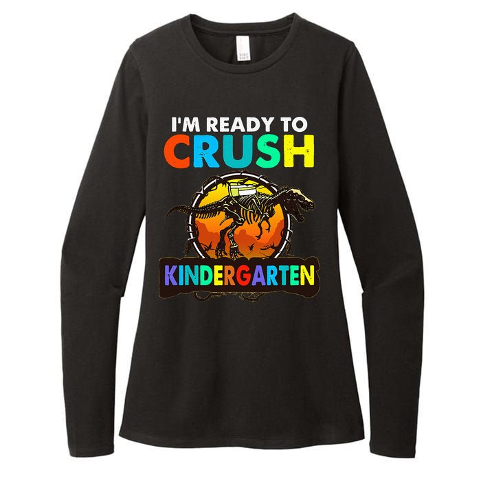 im ready to crush kindergarten back to school dinosaur Womens CVC Long Sleeve Shirt