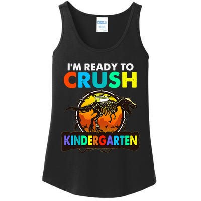 im ready to crush kindergarten back to school dinosaur Ladies Essential Tank