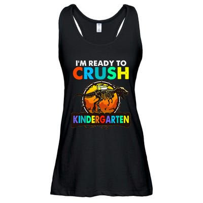 im ready to crush kindergarten back to school dinosaur Ladies Essential Flowy Tank