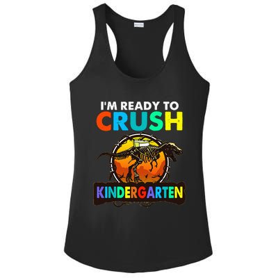 im ready to crush kindergarten back to school dinosaur Ladies PosiCharge Competitor Racerback Tank