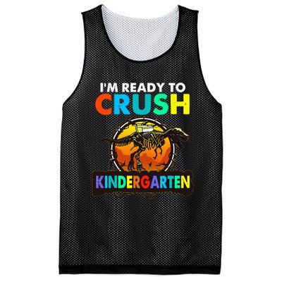 im ready to crush kindergarten back to school dinosaur Mesh Reversible Basketball Jersey Tank