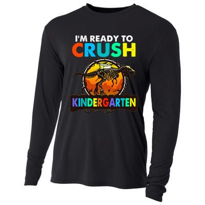 im ready to crush kindergarten back to school dinosaur Cooling Performance Long Sleeve Crew